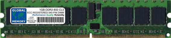 1GB DDR2 800MHz PC2-6400 240-PIN ECC REGISTERED DIMM (RDIMM) MEMORY RAM FOR ACER SERVERS/WORKSTATIONS (1 RANK CHIPKILL)